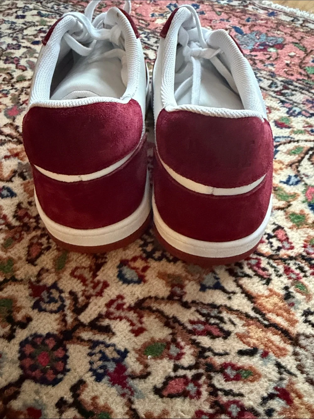 Paige Remy Sneaker in Burgundy/White Casual Lace-Up Sneakers NEW